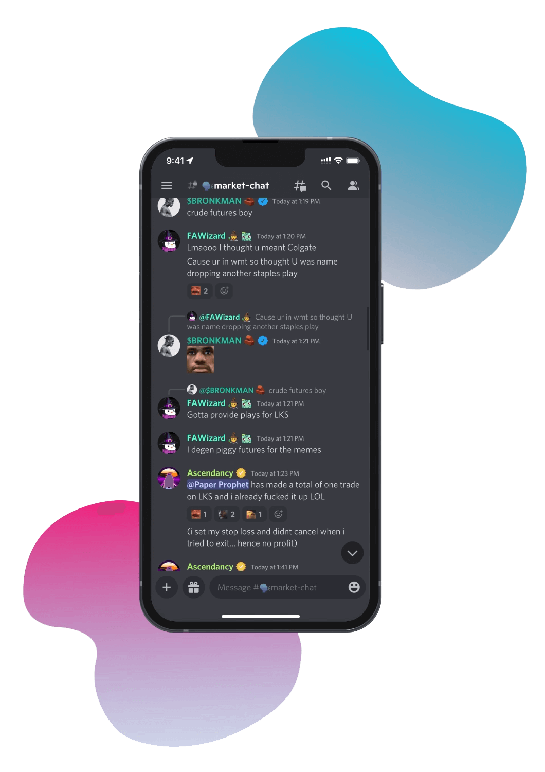 Discord market chat preview